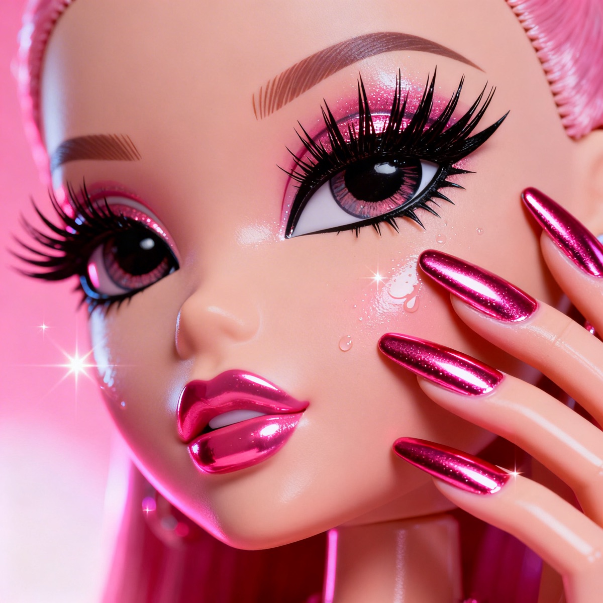 Lash extensions close-up